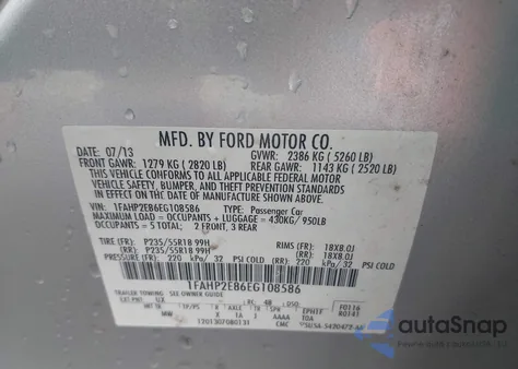 2014 Ford Taurus Sel from USA, damaged, VIN 1FAHP2E86EG108586